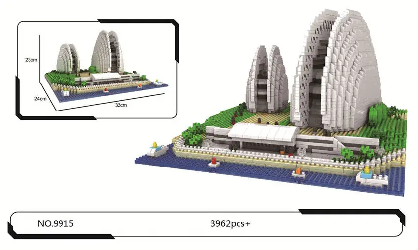 DIY architecture mirco City набор Большой театр строительные блоки детские игрушки развивающие 3D модели Кирпичи Детские подарки