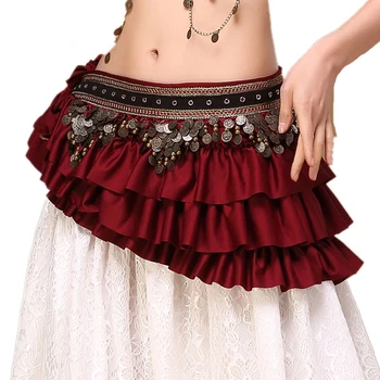 

2019 New Tribal Bellydance Clothes Gypsy Costume Accessories Fringe Wrap Coins Belts Hip Scarf Belly Dance Belt X