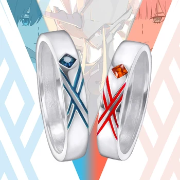 

Anime DARLING In the FRANXX Cosplay Ring S925 Sliver Zero Two Couples Rings 02 Cos Gift Daily Accessories for Lovers Jewelry