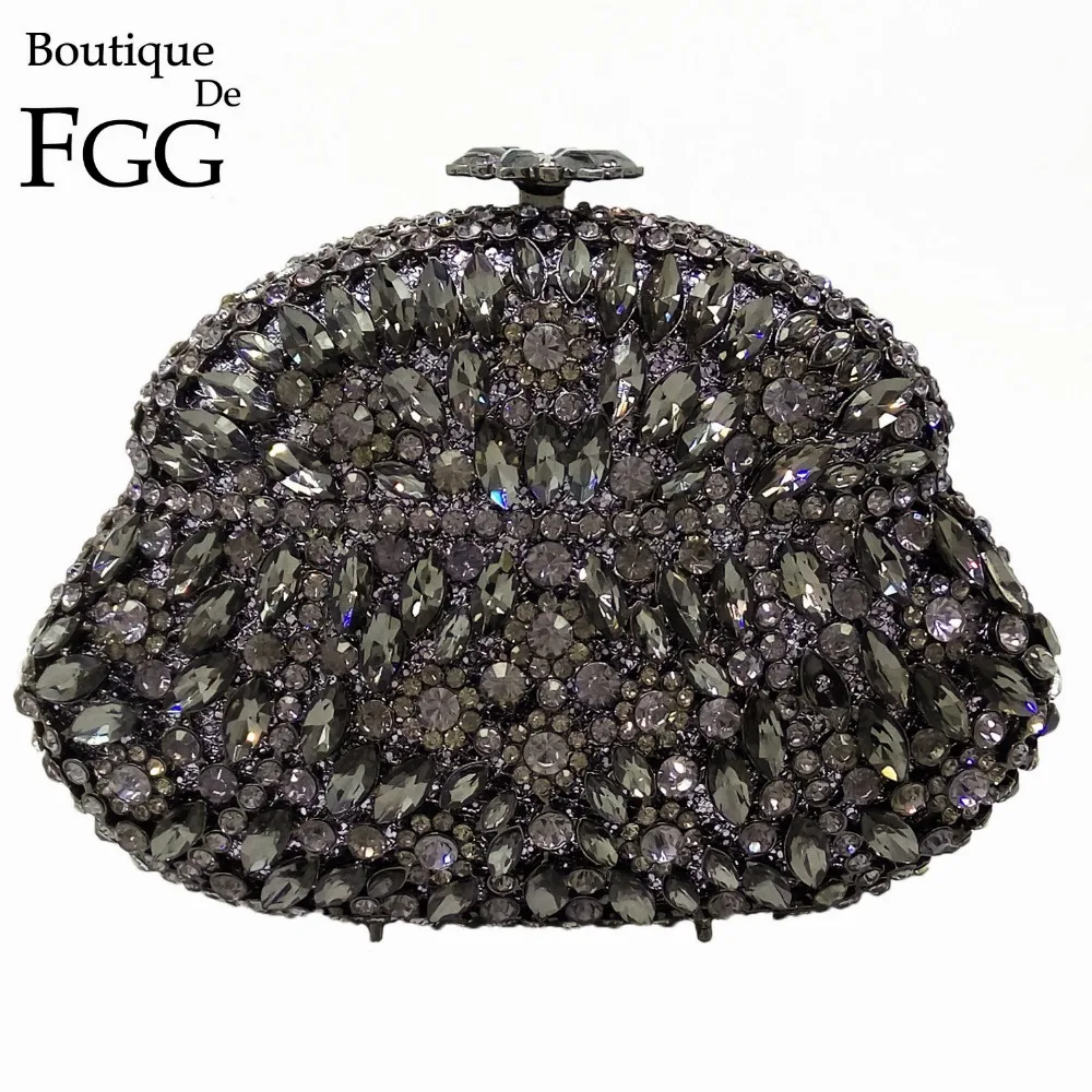 ^Cheap Женские сумки-мессенджер Boutique De FGG, с серыми кристаллами, металлический жесткий чехол для свадьбы или вечеринки ^Cheap Женские сумки-мессенджер Boutique De FGG, с серыми кристаллами, металлический жесткий чехол для свадьбы или вечеринки