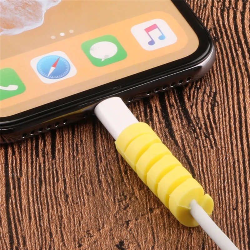 Защитный usb-кабель для мобильного телефона, устройство для сматывания силиконовых спиральных кабелей, устройство для сматывания для iphone, samsung, xiaomi, huawei, кабель