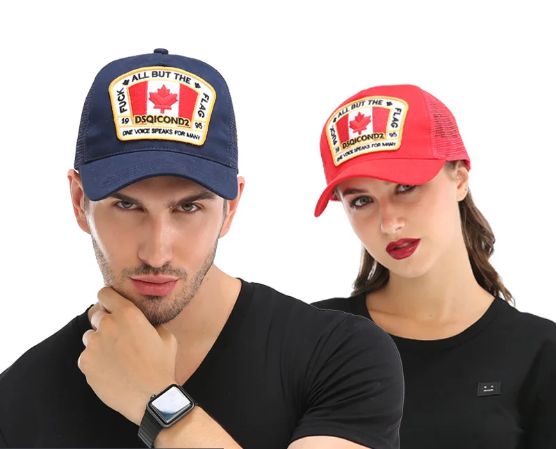 baseball dad hats DSQICOND2 Maple Leaf Mesh Baseball Cap DSQ2 Letters High Quality Men Women Cap Custom Design ICON Logo Cap Bonnet Homme Dad Hat winter baseball cap