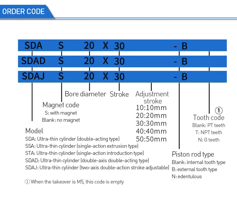 SDA Standard Air Cylinders Bore 40/50/63/80/100MM Pneumatic Cylinder Stroke 20/30/50MM Stainless Steel Cylinder Free Hardware