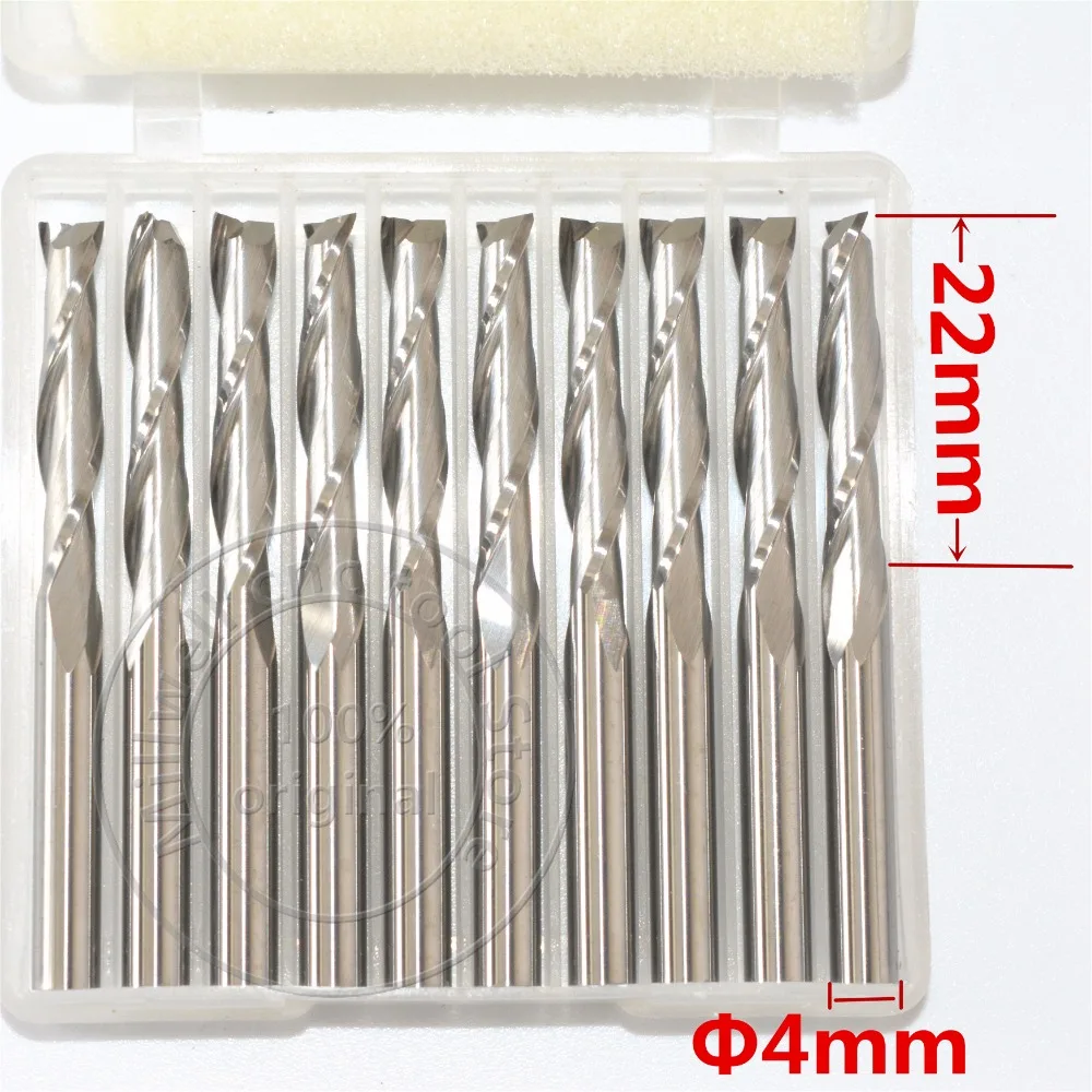 4mm*22mm Freeshipping CNC wood tool carbide End Mill woodworking insert router bit 2 flute up cut end mill MDF PVC Acrylic | Инструменты