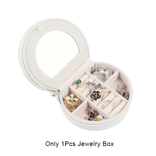Портативная коробка для упаковки ювелирных изделий, ожерелье, польские серьги для ногтей, органайзер для косметики, чехол для косметики, аксессуары - Цвет: White C