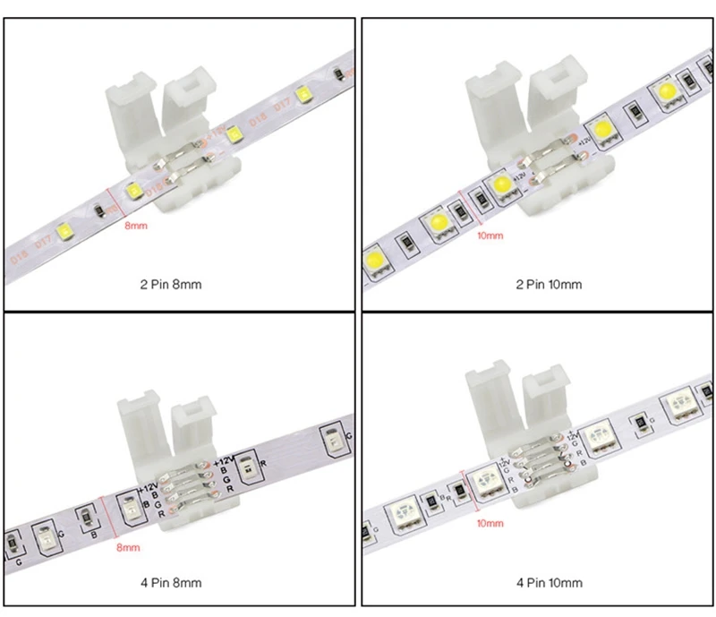 5 шт./лот, 5-контактный зажим для светодиодной ленты, 5-контактный RGBW RGBWW разъем для светодиодной ленты 10 мм ширина 5050 RGB+ W RGB+ WW светильник полосы