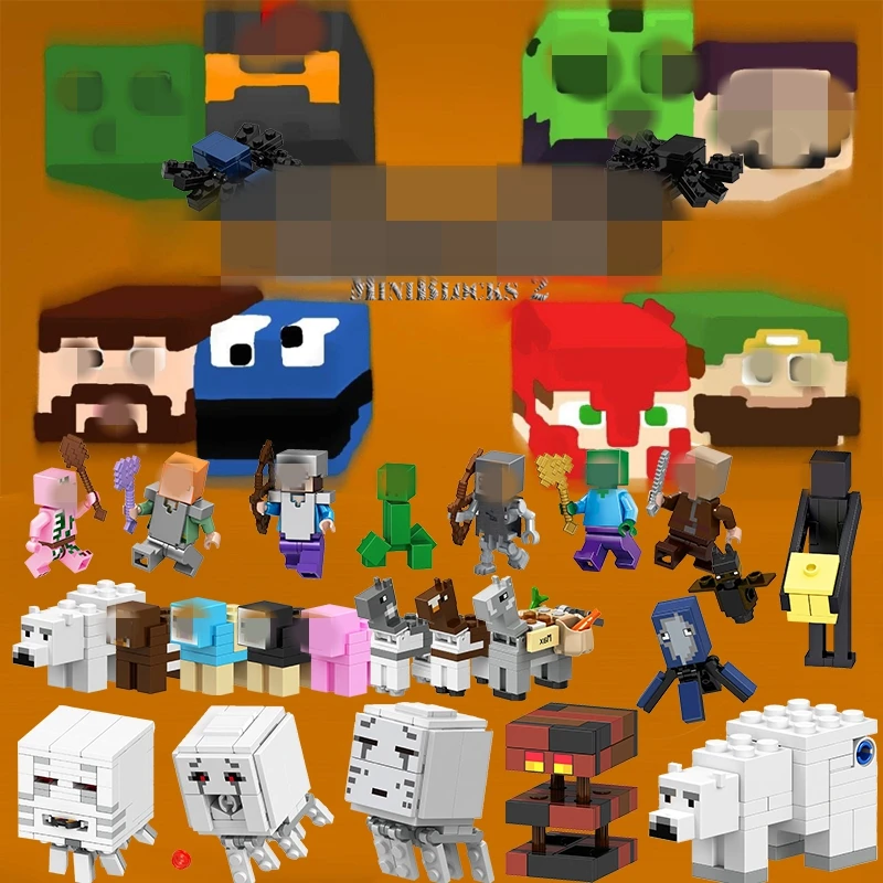 

Legoing Minecraft Animal Figures IronGolem Enderman Zombie Pigman My World Building Blocks Toy for Children Legoings Minecrafted