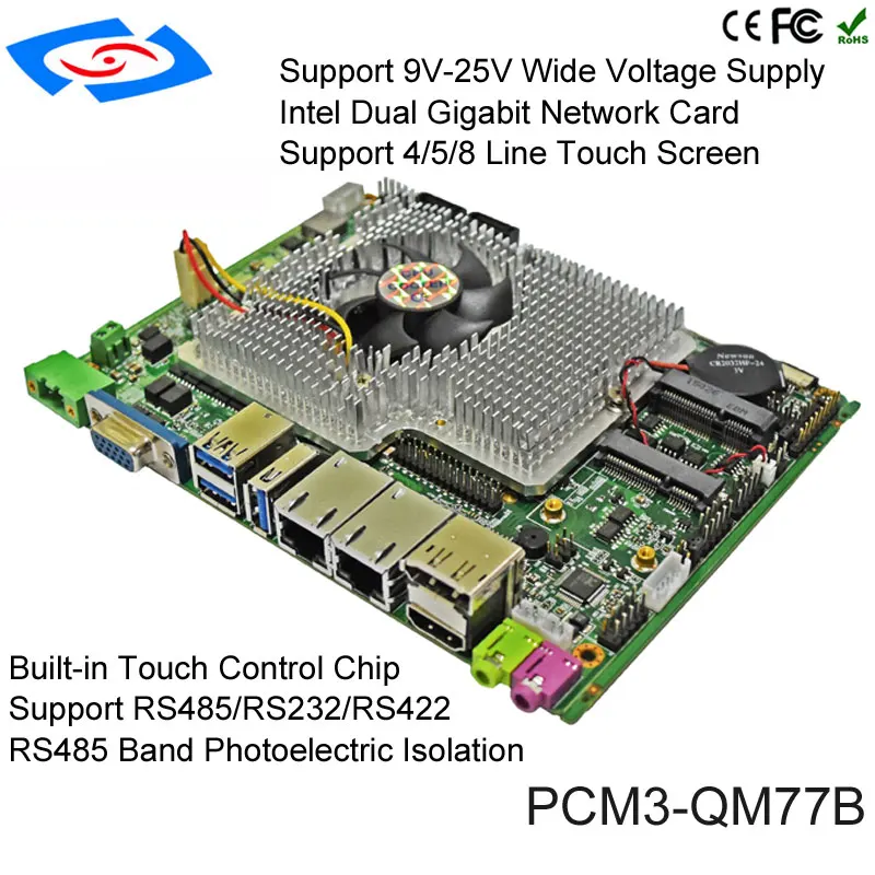 3 5 дюймов i5-2430M низкая мощность 2 ЛВС LVDS промышленная Встроенная Материнская плата