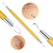 6 в 1 Профессиональный нержавеющая прыщи акне Pin пятен удаление набор инструментов для удаления черных точек экстрактор комедонов изогнутые пинцеты комплект