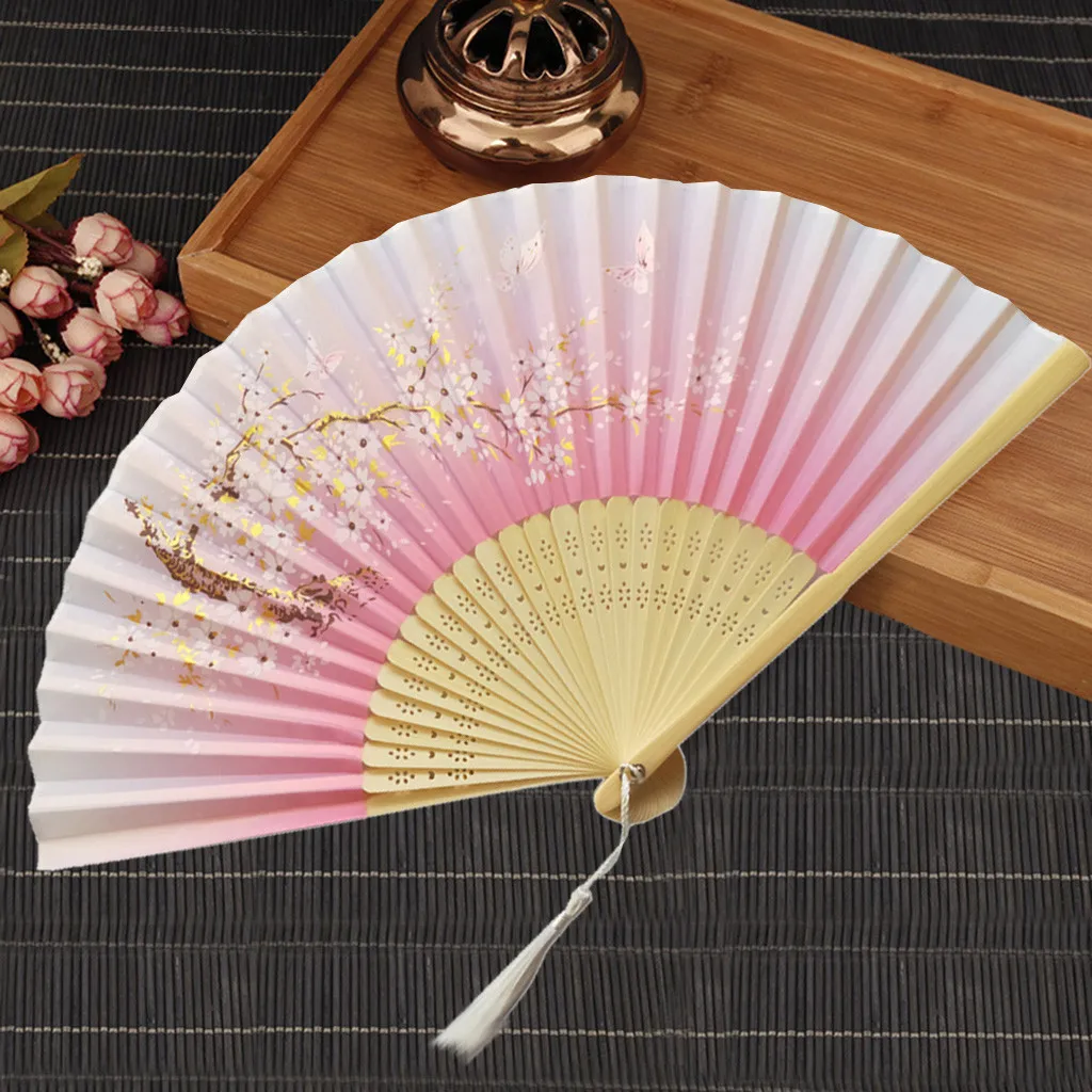 Складной веер Карманный вентилятор бамбуковые вееры женские выдолбленные бамбуковые ручной вентилятор