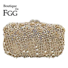 Бутик De FGG ослепительный цветочный клатч сумочки-косметички женские хрустальные вечерние сумки Свадебные вечерние кошельки и сумки Сумка для ужина
