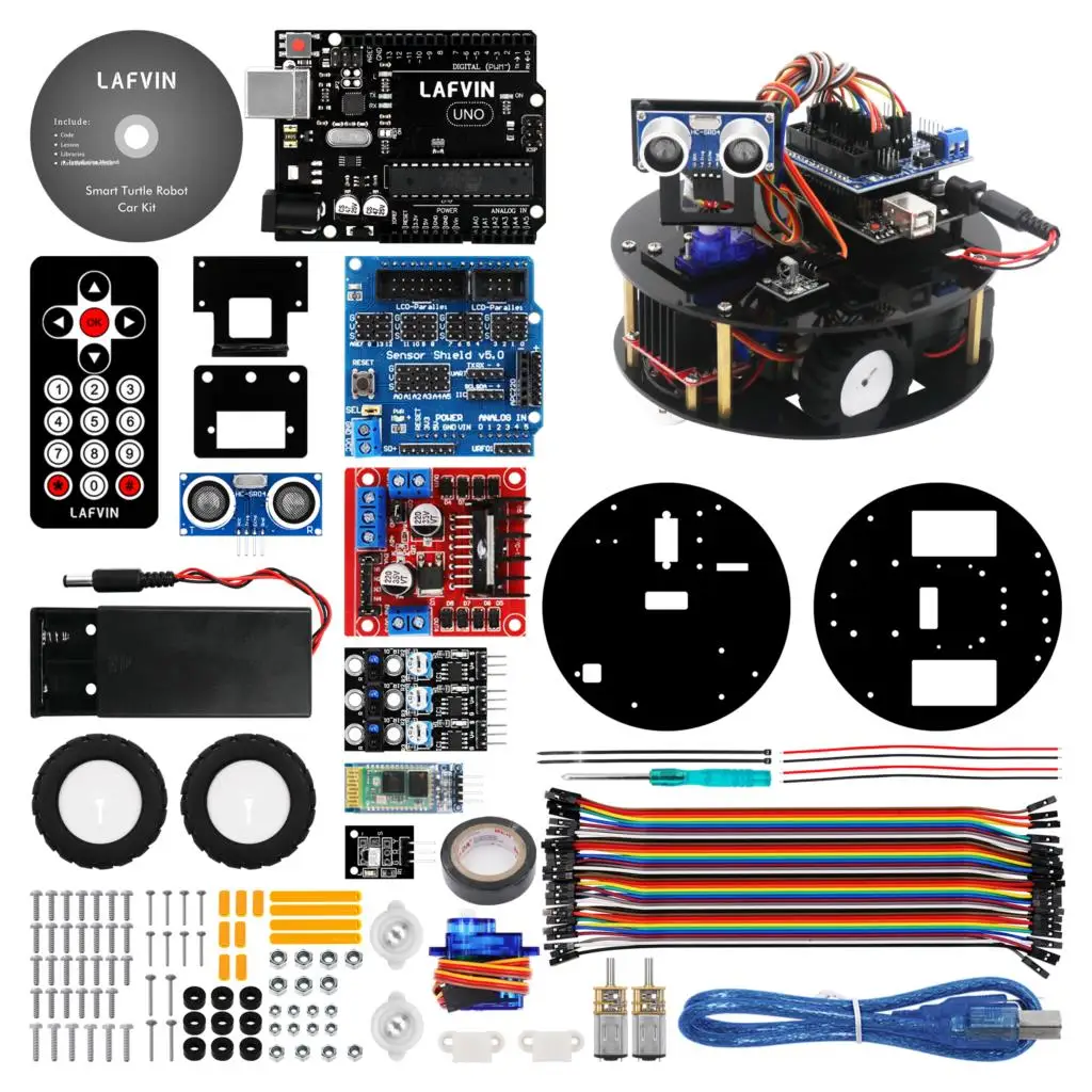 LAFVIN умный робот автомобильный комплект черепаха DIY монтажный комплект с учебником для Arduino