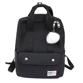 

Large Capacity Solid Color Waterproof Nylon Casual Backpack School Bag School Bag For Teenagers Shoulder Bag New Style