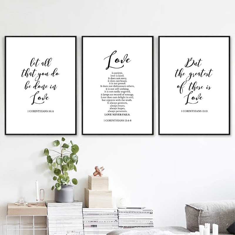 Verses Typography Canvas Art Painting Home Decor
