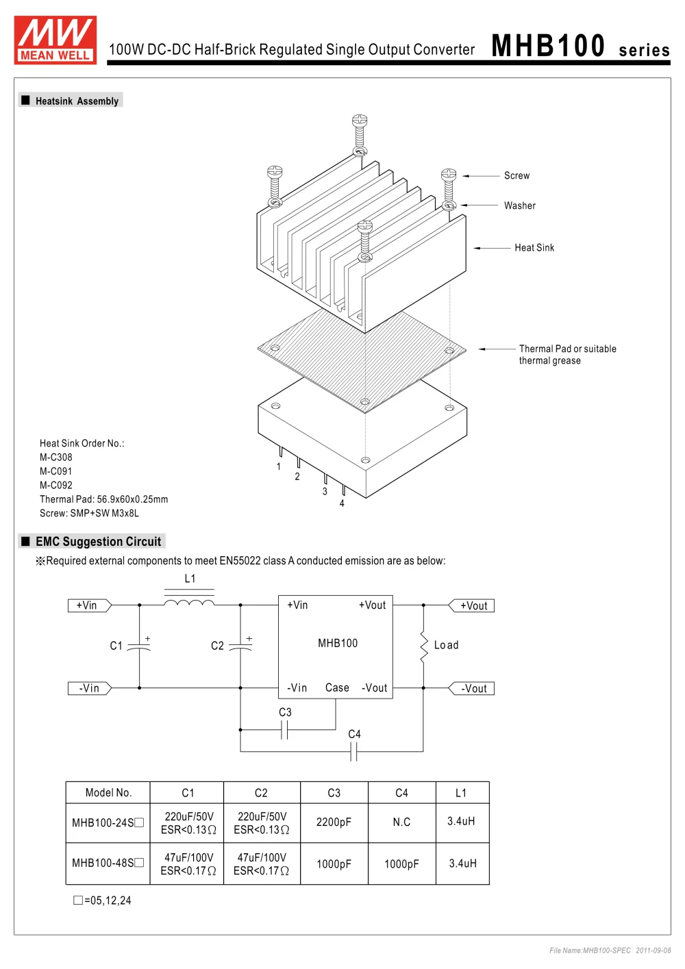 [Powernex] означает хорошо оригинальный mhb100-48s05 5 В 20A Meanwell mhb100 5 В 100 Вт DC-DC половина -кирпично-регулируемый одного Выход конвертер