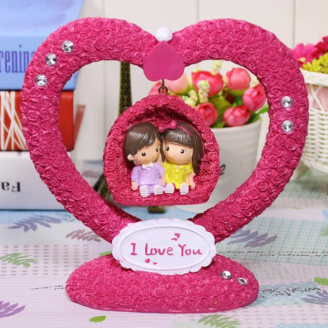 free shipping pink rose flower heart couple play on the swings for home hotel office decoration