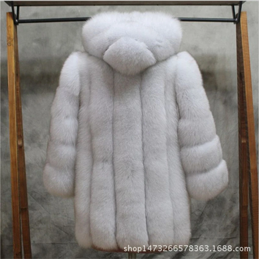 Wmwmnu, длинный рукав, зимнее женское пальто с искусственным мехом, куртка, меховое пальто, женская одежда, толстое теплое пальто из лисьего меха размера плюс 4XL