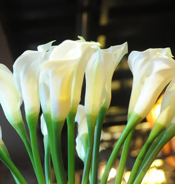 Высокое качество 63 см настоящие на ощупь каллалии ПУ Искусственные цветы Шелковые цветы для дома украшения для свадебной вечеринки