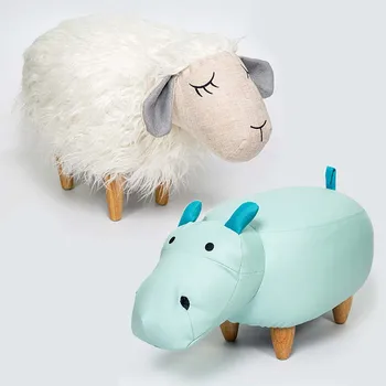 

Chpermore Cute animal Stools Sheep hippo Children Ottomans Kindergarten Kids shoe bench Multifunction Simple Chair