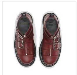 Dr. Original Martens AGGY STRAP CHERRY RED QUILON Men's Boots Free オンラインストア取寄 AGGY STRAP ブーツ