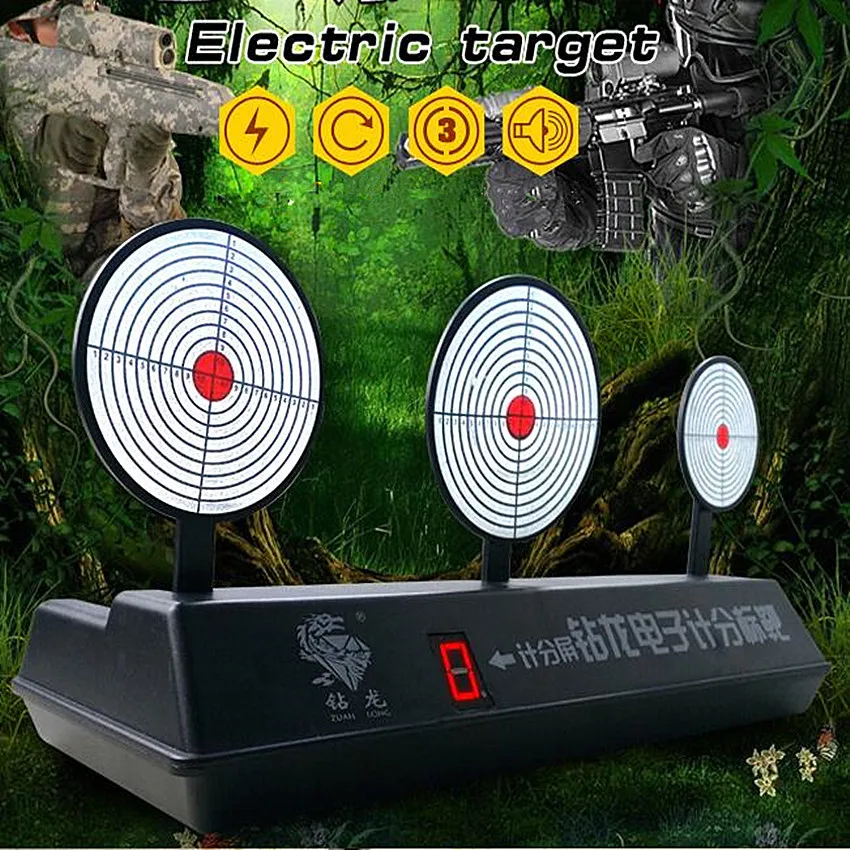 3 Plate Automatic Reset shot Shooting target Electromotor Score Target for All font b Toy b