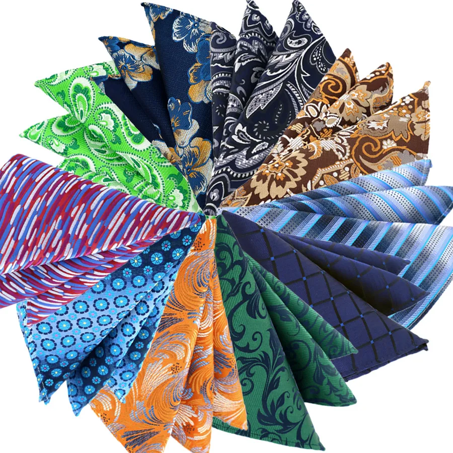 

Fashion Mens Pocket Square 25CM Handkerchief Plaid Floral Paisley Hanky Men Suit Chest Towel Accessories For Business Party Gift