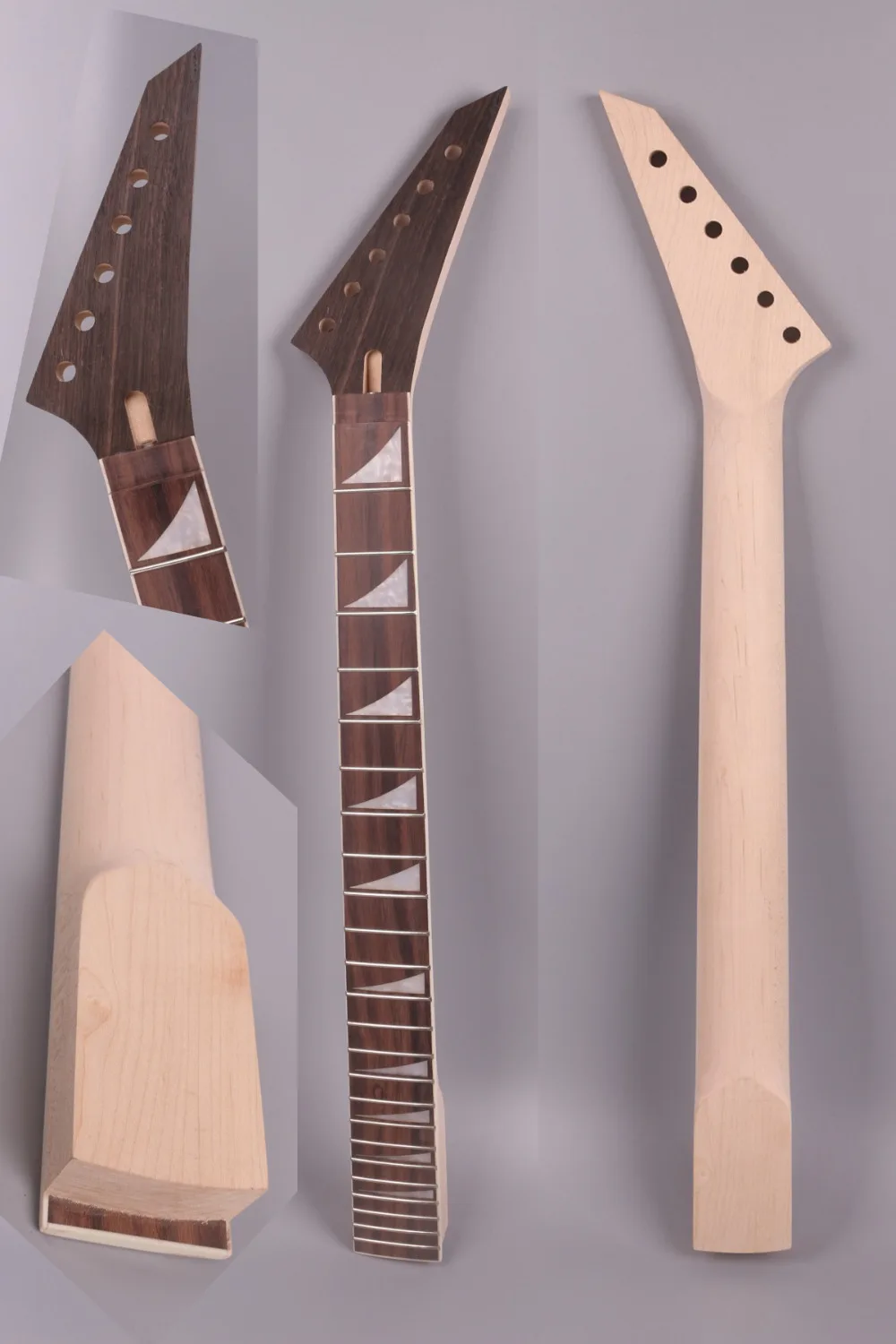 

electric guitar neck 24 fret 25.5'' maple Locking nut Banana style yinfente