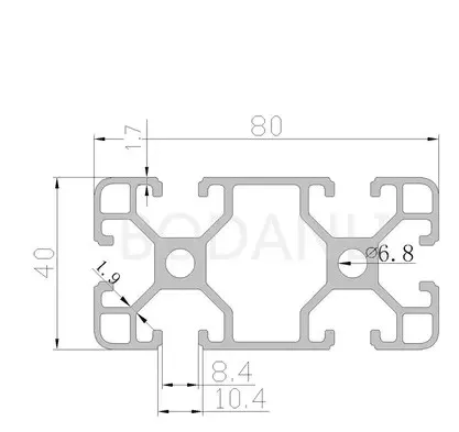 Black Aluminum Profile Aluminum Extrusion Profile 4080 40*80 commonly used in assembling device frame, table and display stand