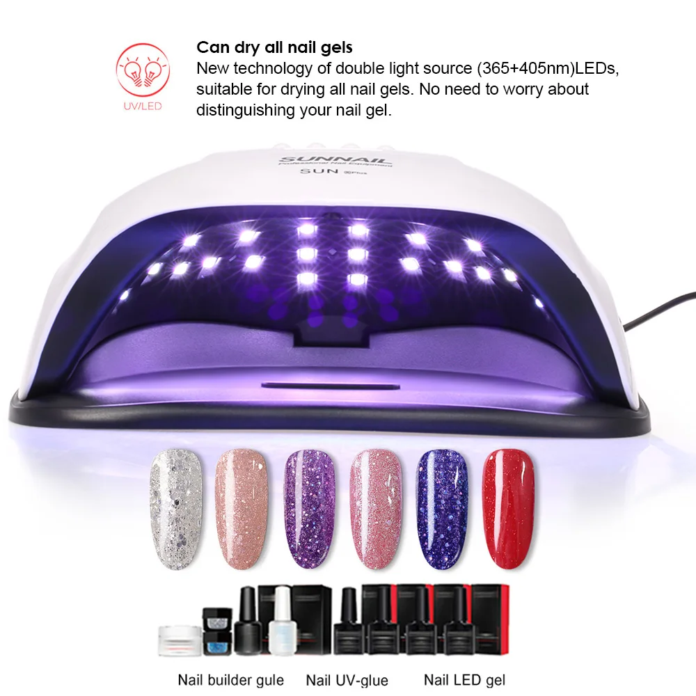 SUNNAIL 80W UV LED Nail Lamp Professional Sunlight Nail Gel Dryer Machine Fingernails Toenails Curing Equipment 4