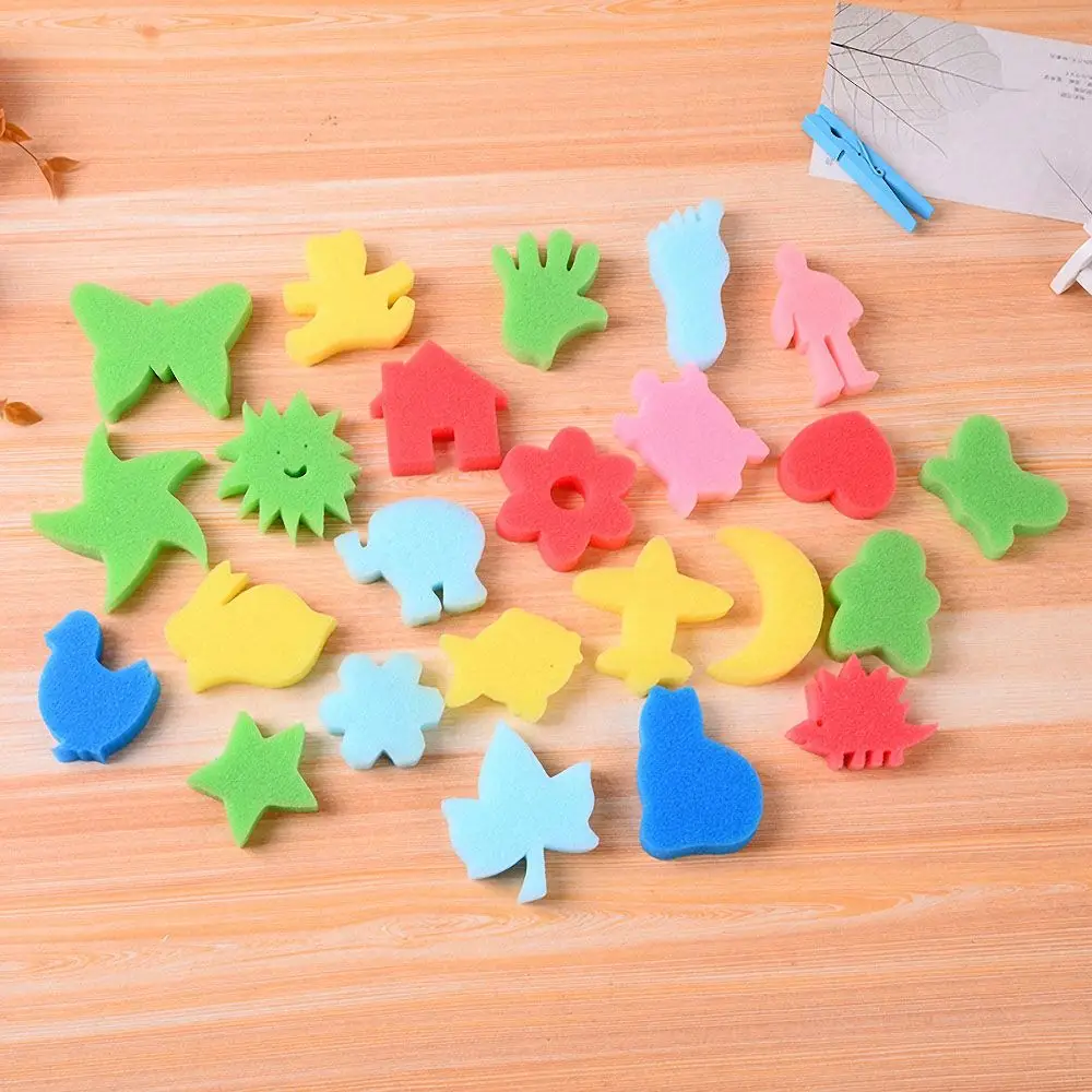 24 шт Дети DIY губка для граффити Печать Рисунок игрушка мультфильм печать с