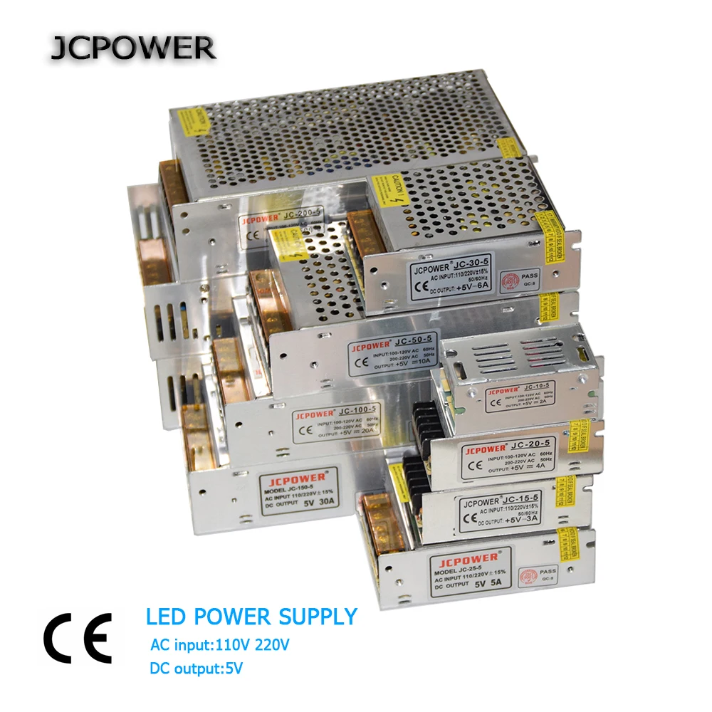 

LED Driver AC110v-220v DC5V 2A 3A 4A 5A 6A 8A 10A 20A regulated switching LED power supply electronic lighting transformer