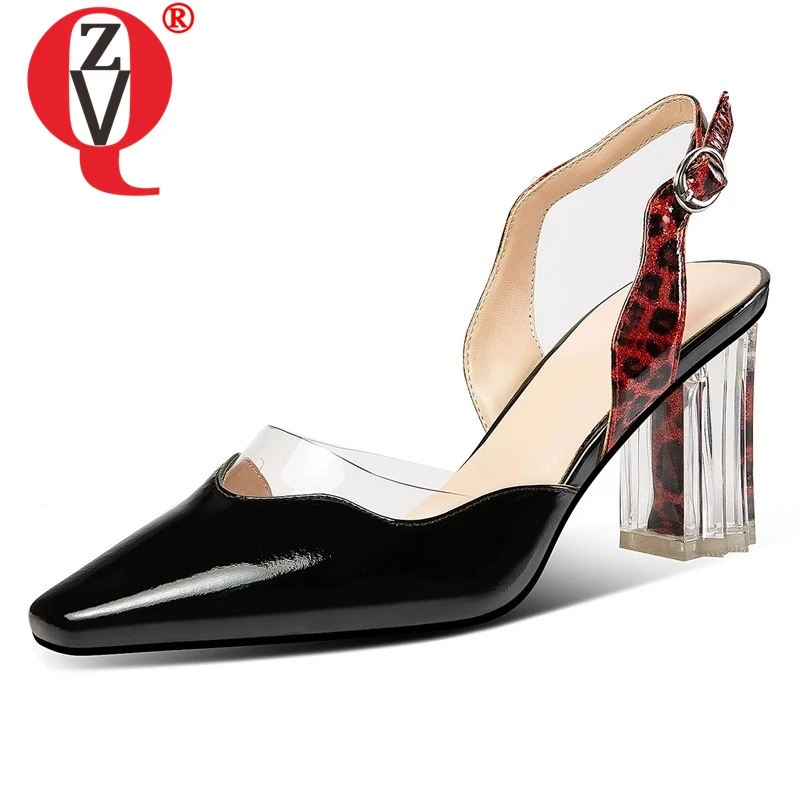 

ZVQ shoes woman summer new fashion shallow genuine leather woman sandals outdoor high strange style buckle party ladies shoes