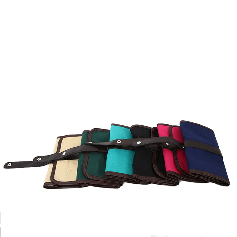Portable Drawing Tools Roll Up Bag Canvas Paint Brush Cases For Artist Draw Pen Watercolor Oil Brush Rolls Bag (5)