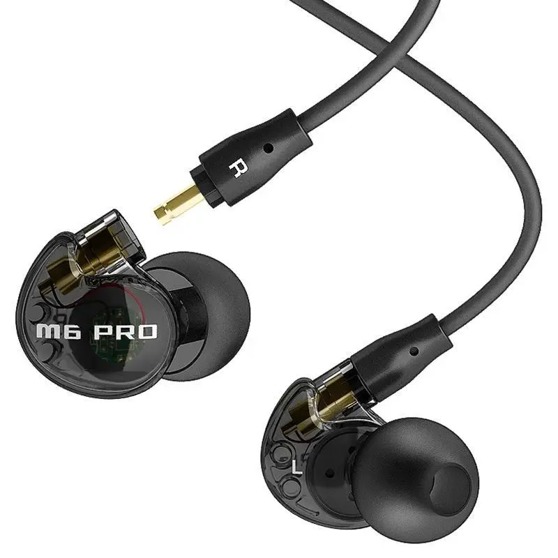 24 часа MEE Audio M6 PRO с шумоподавлением 3,5 мм HiFi наушники-вкладыши со съемными кабелями Проводная гарнитура - Цвет: Black