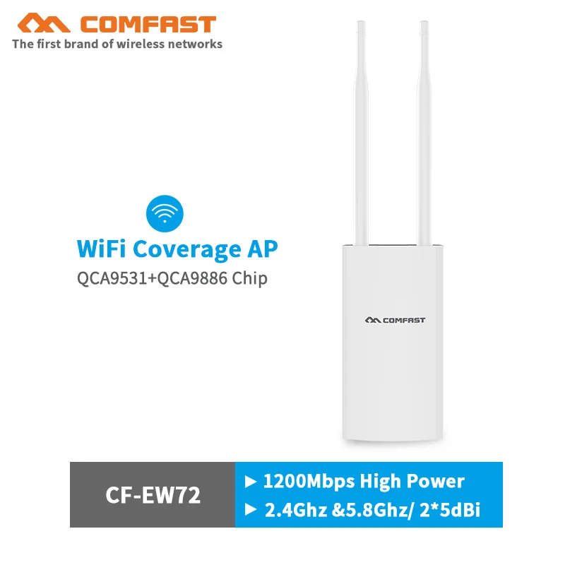 1200 Мбит/с 802.11ac двухдиапазонный высокой мощности открытый Всепогодный 23dbm Беспроводной Wi-Fi маршрутизатор Wifi покрытие AP мост с антенной Wi-Fi