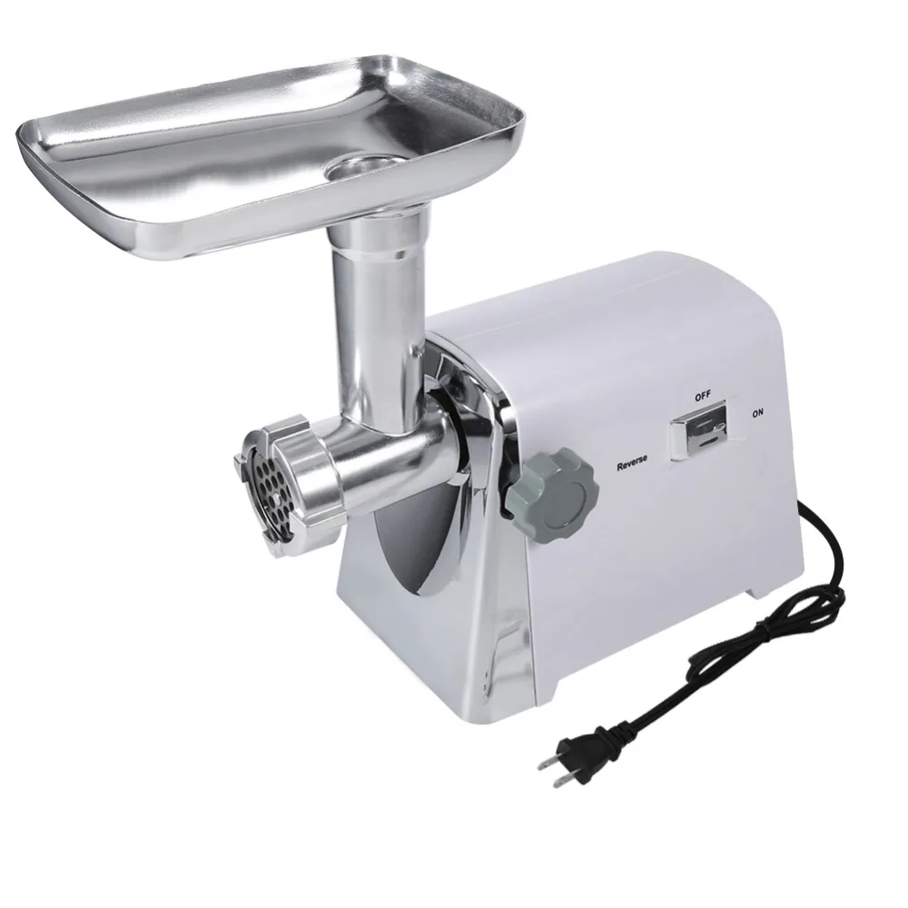 

1600W Home Electric Meat Grinder Sausage Stuffer Stainless Steel Mincer Maker 3 Blades Silver Meat Fish Cutter Cutting Machine 2