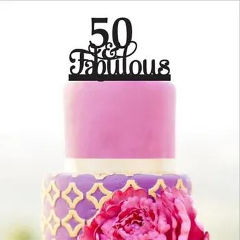

Real Rushed Acrylic Number of 50 Years & fabulous Wedding Cake Topper/wedding Stand/wedding Decoration /Custom Topper