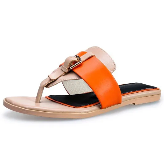 

(Orange, pink, blue)Brand design 2017 Microfiber Summer women Rome Style Mixed Colors sandals Mixed Colors Beach slippers