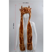 Взрослая милая плюшевая шапочка в виде животного крупного рогатого скота свиньи далматинцы с лапами для мужчин и женщин