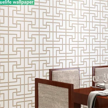

Modern classical style 3D plaid pattern non-woven wallpaper restaurant teahouse bedroom living room TV background wall paper