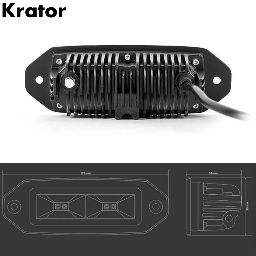 Krator 20 Вт 40 Вт заподлицо светодиодный прожектор рабочий светильник бар 6500 к Водонепроницаемый светодиодный рабочий бар для внедорожного автомобиля