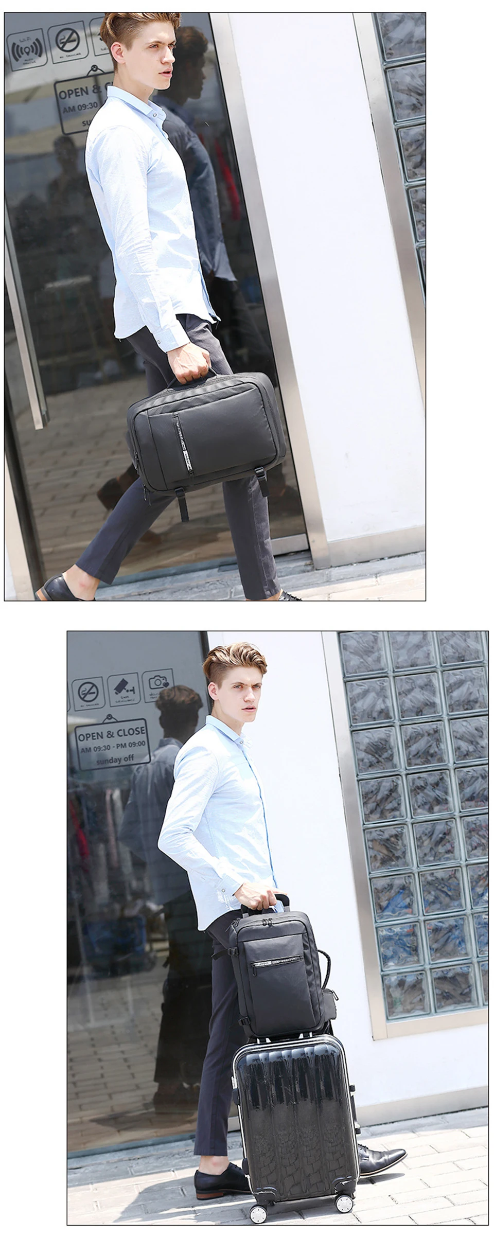 Men Chest Bags Anti Theft Travel 14'' Laptop Bag Waterproof USB Charging Bolso Business Male Bagpack Crossbody Shoulder Handbag (14)