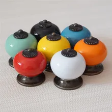 Ceramic Dresser Knob Colorful Drawer Knobs Kitchen Cabinet Pulls Knob Door Handle Pull Red Blue Green Black Orange White Yellow flower knob dresser knobs drawer handles kitchen cabinet knobs pull handle ceramic rose lotus black blue yellow white red
