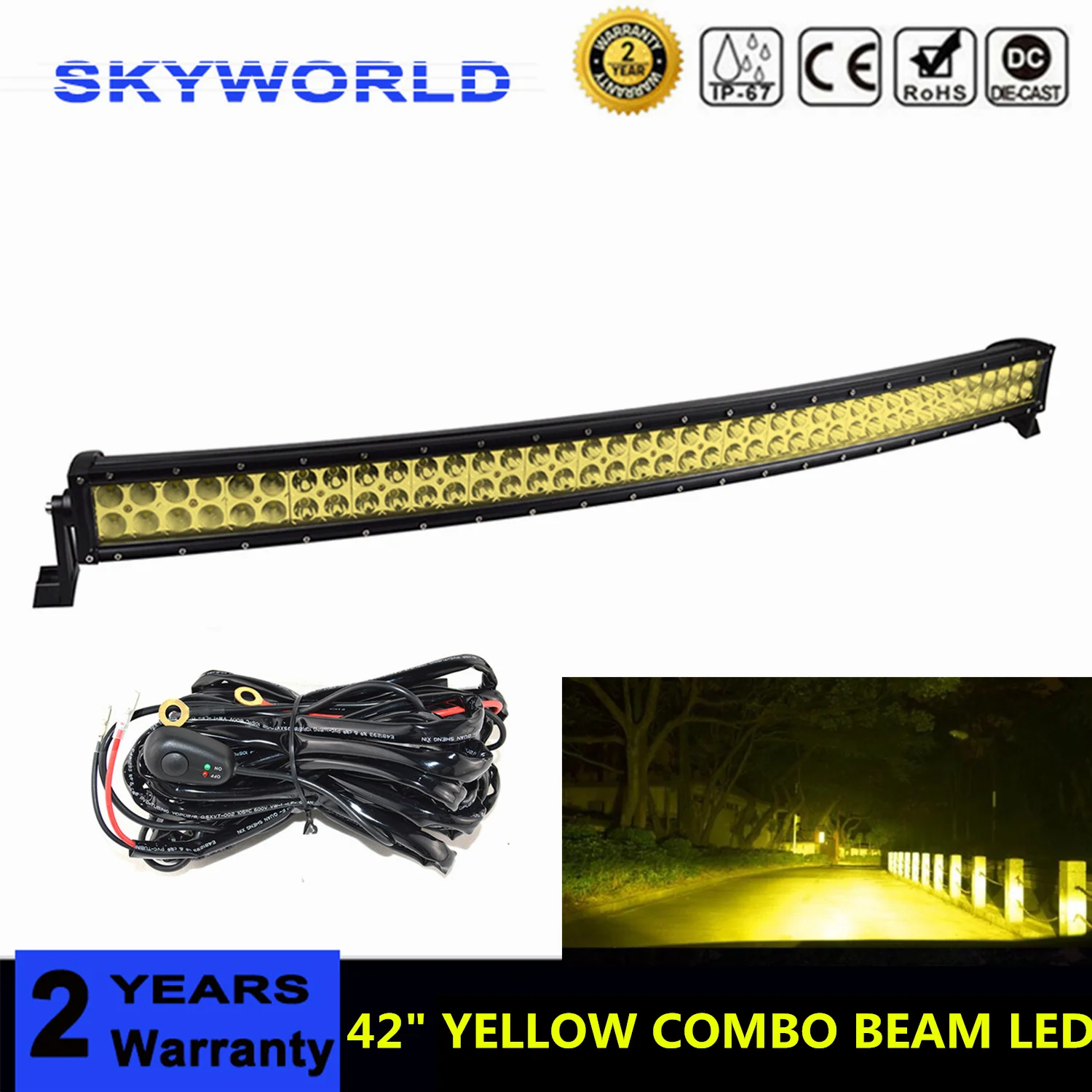 

42" Curved Led Light Bar 42inch Combo Beam For Ford Offroad Truck Car Tractor Truck 4x4 SUV ATV 12V 24V Driving Work Light