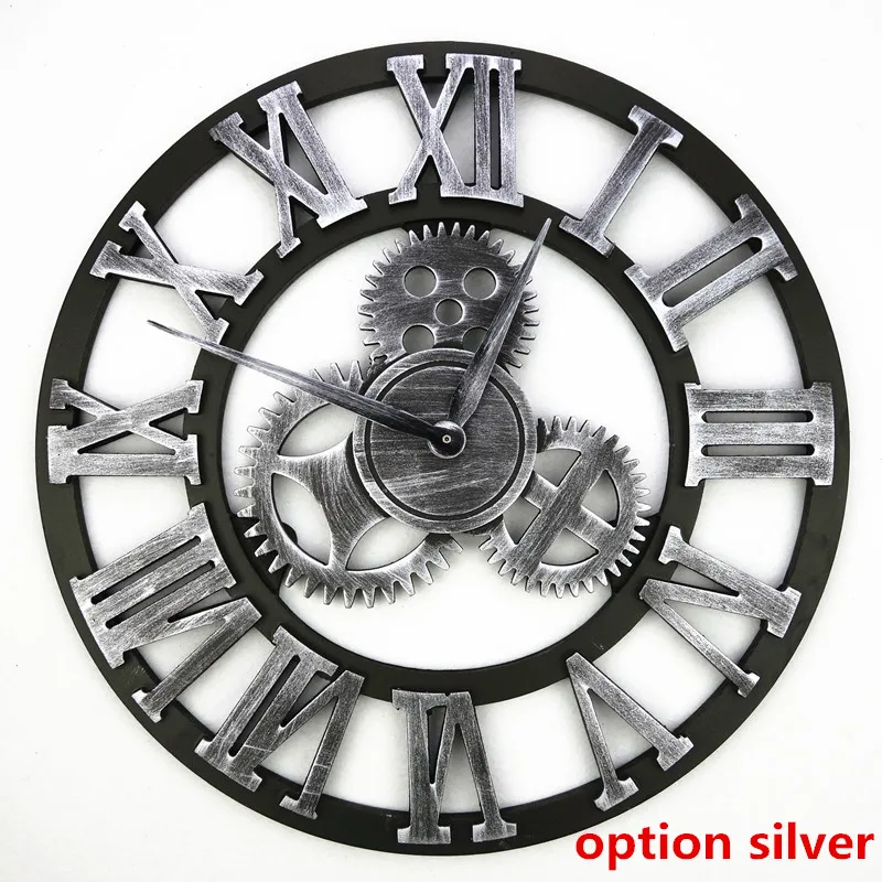 Tanie Handmade ponadgabarytowy 3D retro rustykalny, dekoracyjny luksusowa sztuka duży sprzęt drewniany vintage duży zegar ścienny na ścianie na prezent 20 cali