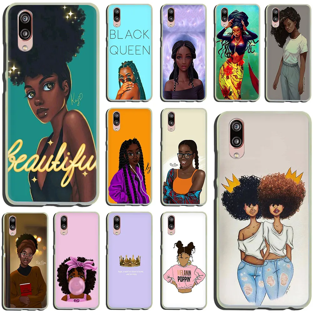 

Melanin Poppin Aba girl DIY Drawing Hard Phone Case for Huawei P30 P10 Plus P20 Lite Mini 2016 2017 Pro P smart 2019