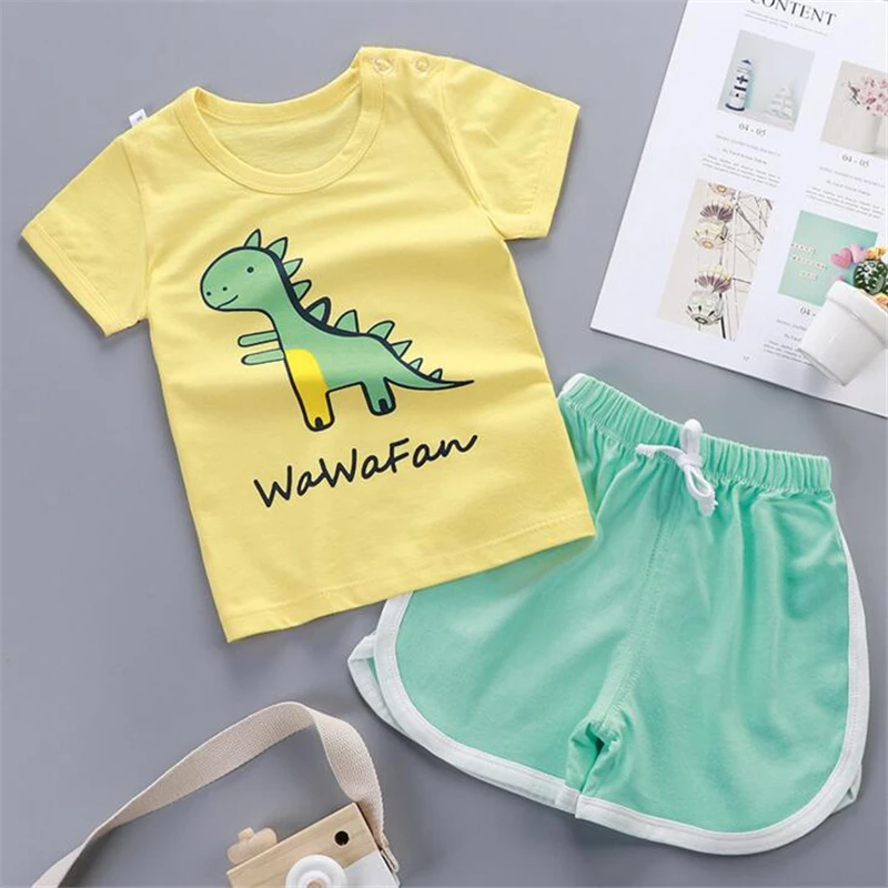 

Newborn Baby Clothes Set Summer Toddler Infant Baby Boys Clothes Fashion Suit T-shirt + Pants Sports Suit Clothing Sets
