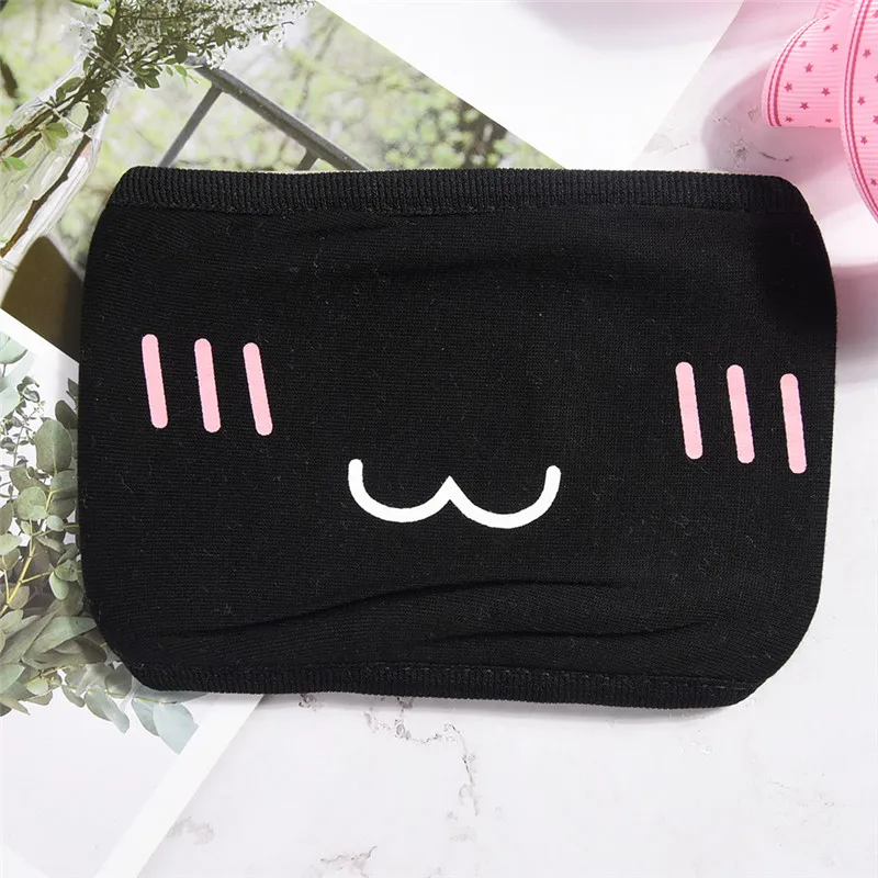 1PCS Anime Cotton Dustproof Mouth Face Mask Unisex Korean Kpop Black Bear Cycling Anti-Dust Cotton Facial Protective Cover Masks - Цвет: 05