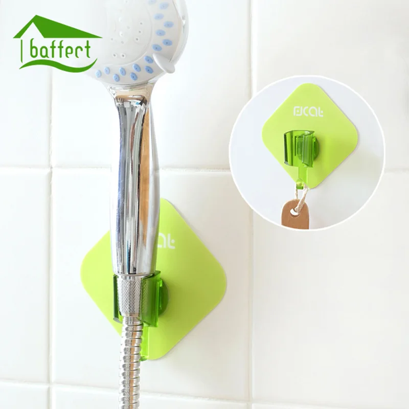 1Pcs Home Living Shower Head Stand Bracket Self Adhesive Stick Wall