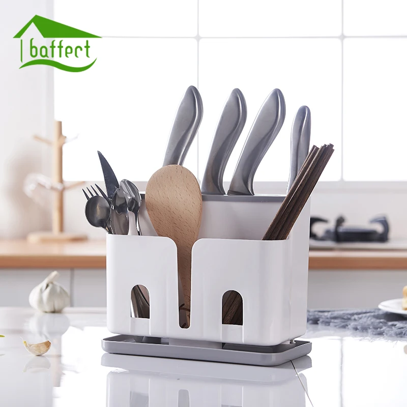 

Multifunction Plastic kitchen Tableware Shelving Rack Dish Rack Drain Chopsticks Rack Storage Practical Plastic Cutlery shelf